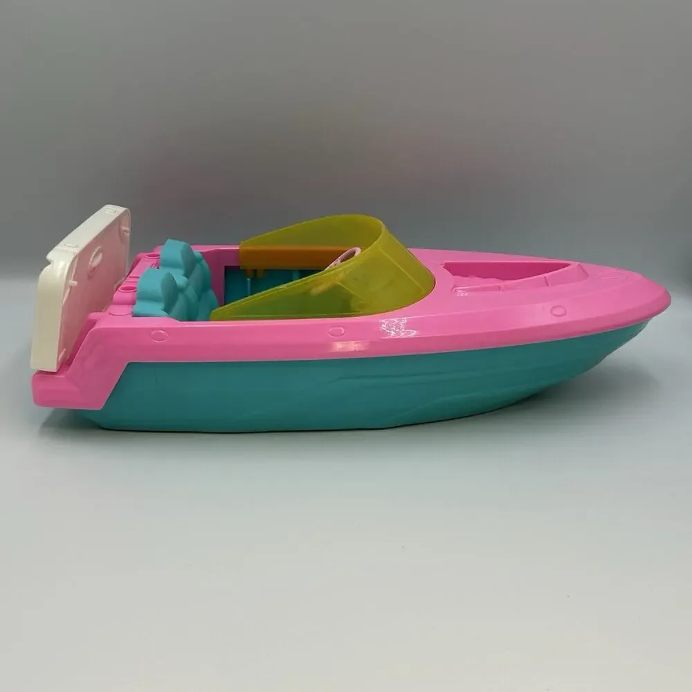 Mattel Barbie Doll Speedboat - Pink & Blue Toy Boat Beach Pool Summer Kids Girls